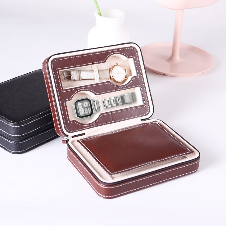 PU Leather Ring Watch Integrated Multifunctional Storage Jewelry Box