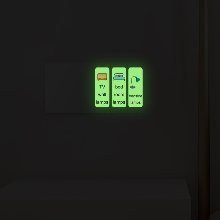 3 Sets ZSZ2976 Luminous Switch Self-Adhesive Wall Stickers Living Room Bedroom Study Wall Stickers