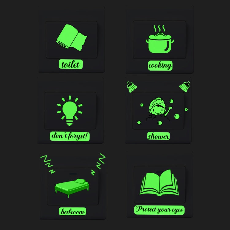 2 Sets ZSZ1697 Luminous Switch Stickers Children Bedroom Simple Removable Decorative Wall Stickers