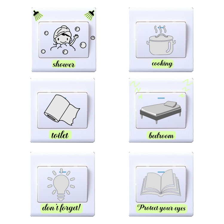 2 Sets ZSZ1697 Luminous Switch Stickers Children Bedroom Simple Removable Decorative Wall Stickers