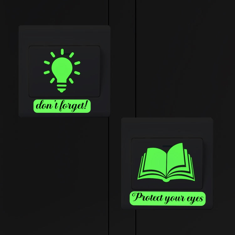 2 Sets ZSZ1697 Luminous Switch Stickers Children Bedroom Simple Removable Decorative Wall Stickers