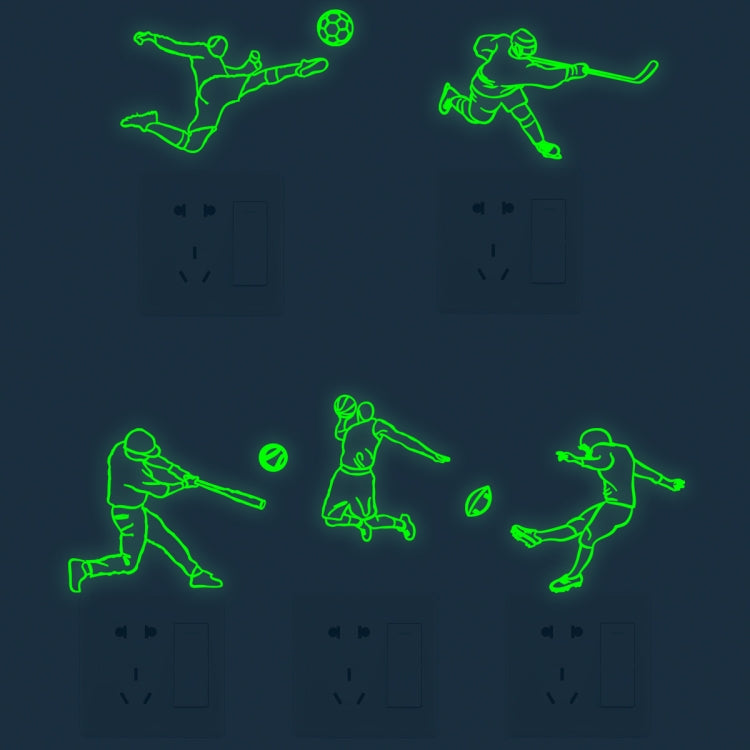 2 Sets YY908 5 Sports Luminous Switch Stickers Simple Removable Wall Stickers, Specification: 40x13cm