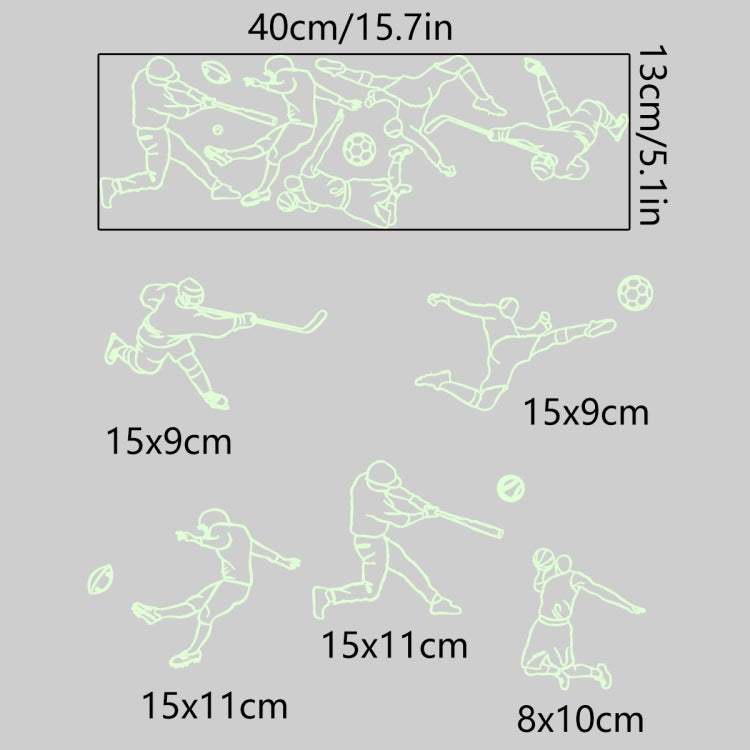 2 Sets YY908 5 Sports Luminous Switch Stickers Simple Removable Wall Stickers, Specification: 40x13cm