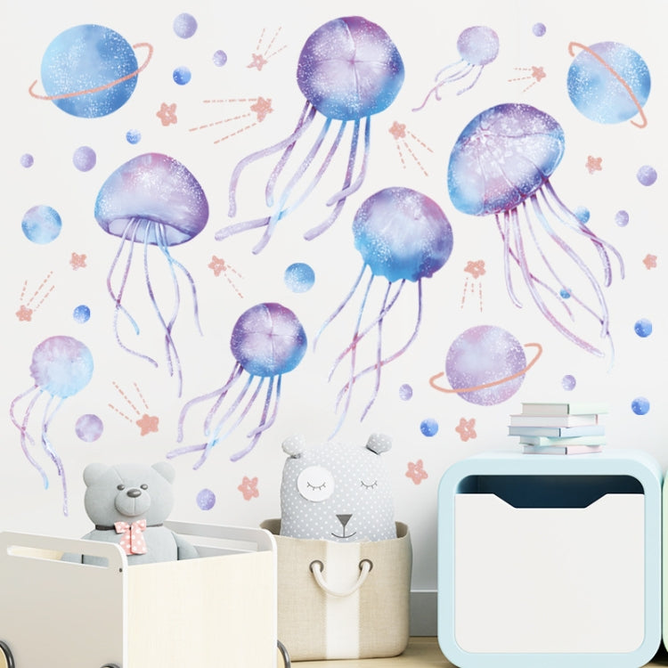 YGP-B109 Cartoon Jellyfish Blue Light Stickers Kids Room Decoration Luminous Stickers