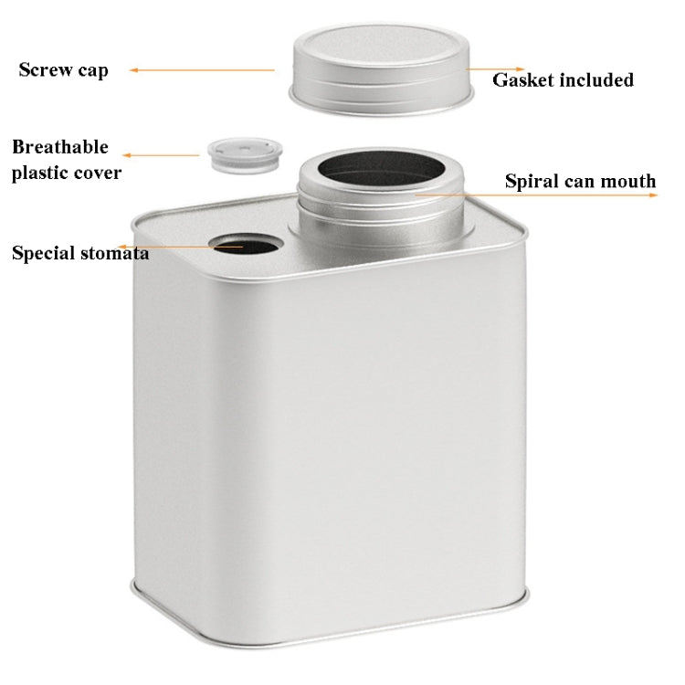 3 PCS Square Tinplate Metal Sealed Cans Coffee Bean Powder Tin Cans, Specification: Without Air Valve