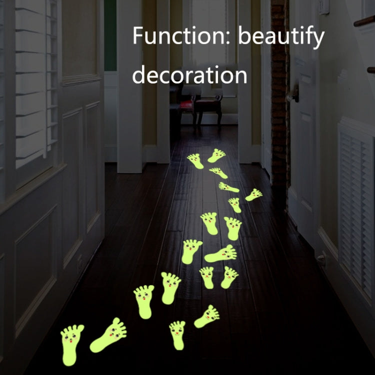 10 Pairs Luminous Foot Stickers Corridor Entrance Bathroom Wall Sticker, Specification: 4.5x8.0cm