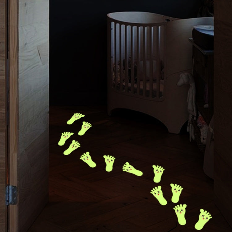 10 Pairs Luminous Foot Stickers Corridor Entrance Bathroom Wall Sticker, Specification: 4.5x8.0cm