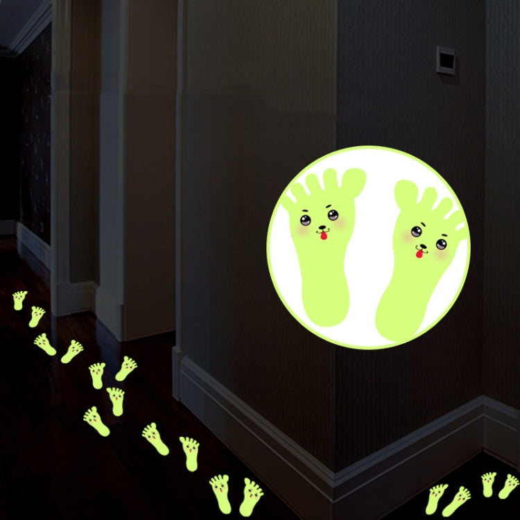 10 Pairs Luminous Foot Stickers Corridor Entrance Bathroom Wall Sticker, Specification: 5.5x9.7cm
