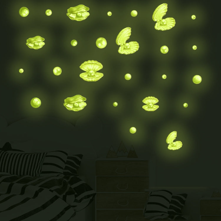 FL10166 Shell Pearl Luminous Sticker Children Room Bedroom Decoration Wall Sticker, Color: Orange Yellow
