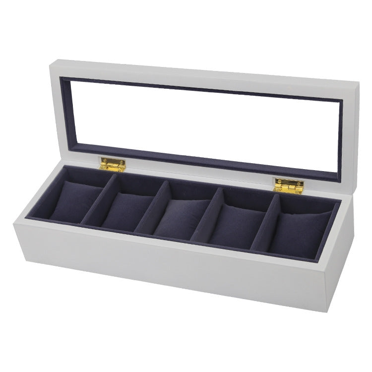 5 Bits Matte Paint Wooden Watch Box Painted Watch Storage Box