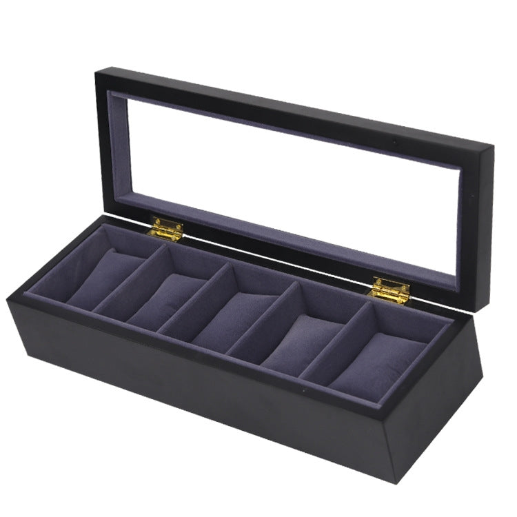 5 Bits Matte Paint Wooden Watch Box Painted Watch Storage Box