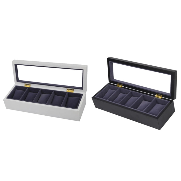 5 Bits Matte Paint Wooden Watch Box Painted Watch Storage Box