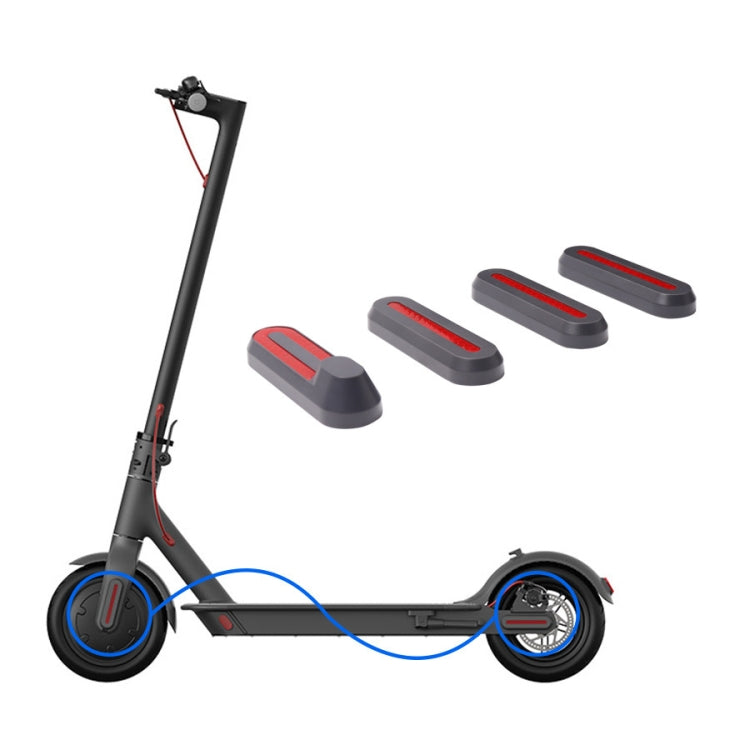 2 PCS Electric Scooter Wheel Four-way Side Decorative Cover With Reflective Strips For Xiaomi Mijia 1S / Pro