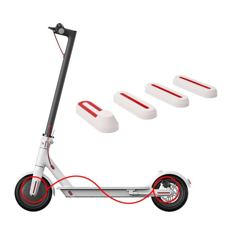 2 PCS Electric Scooter Wheel Four-way Side Decorative Cover With Reflective Strips For Xiaomi Mijia 1S / Pro
