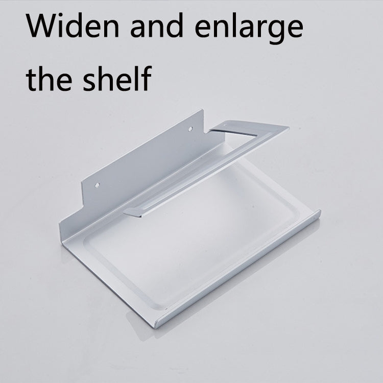Punch-Free Space Aluminum Kitchen And Toilet Tissue Holder Mobile Phone Rack Roll Paper Holder, Color: White