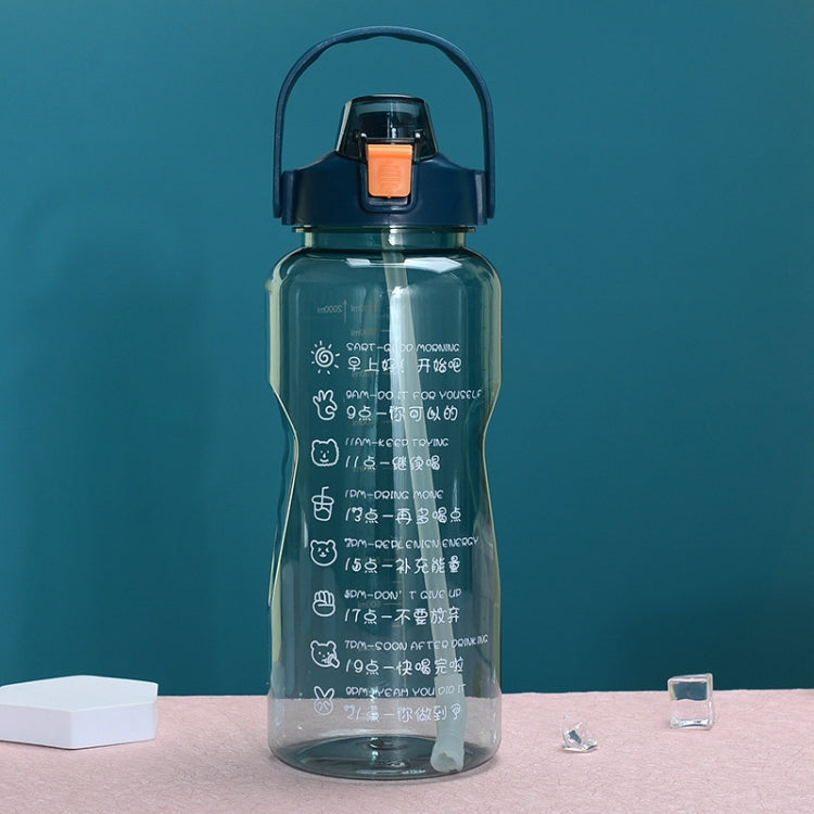 2L Large-Capacity Sports Water Cup Outdoor Drop-Proof Portable Straw Water Bottle