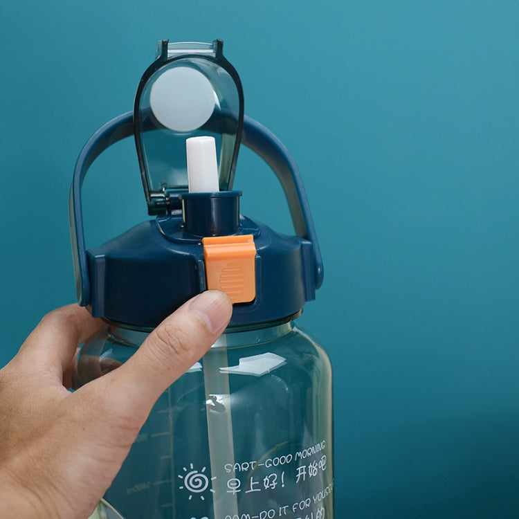 2L Large-Capacity Sports Water Cup Outdoor Drop-Proof Portable Straw Water Bottle