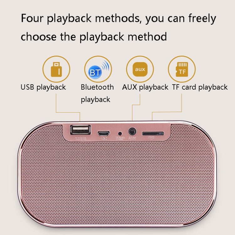 S2 Desktop Alarm Block Bluetooth Speaker Home Mirror Audio Support FM / TF Card