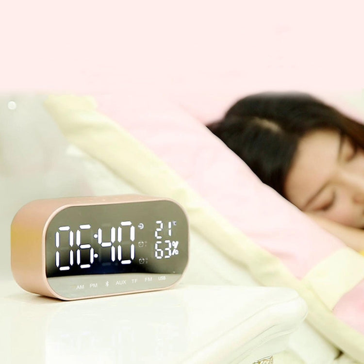 S2 Desktop Alarm Block Bluetooth Speaker Home Mirror Audio Support FM / TF Card