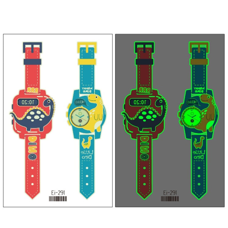 20 PCS Children Waterproof Luminous Cartoon Watch Tattoo Stickers