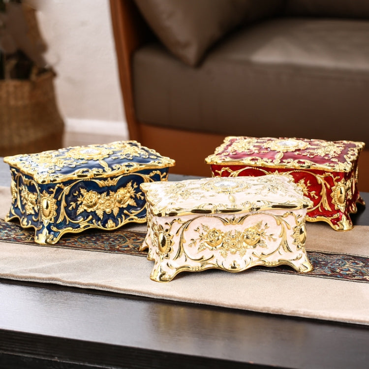 Enamel Zinc Alloy Jewelry Storage Treasure Box Epoxy Home Decoration
