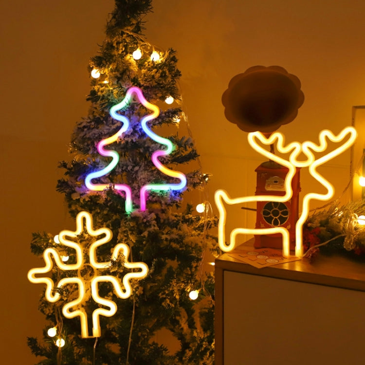 Christmas Decoration Neon Lights Wall-Mounted Ornaments, Spec: Tree-Green Light