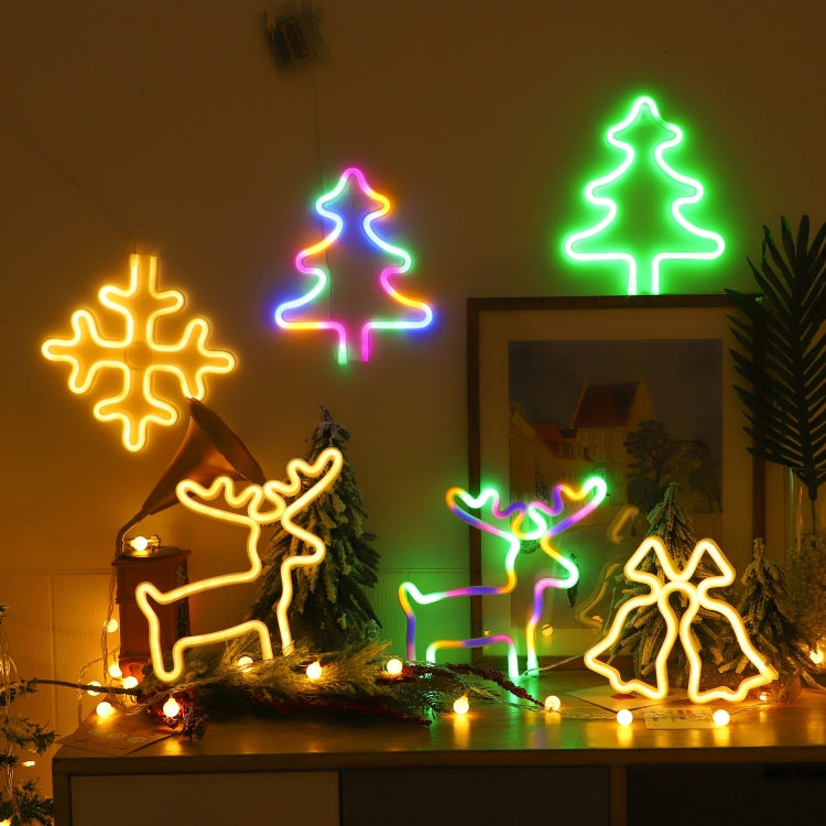 Christmas Decoration Neon Lights Wall-Mounted Ornaments, Spec: Tree-Green Light