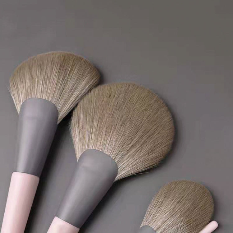 11 in 1 Small Pudding Soft Hair Makeup Brush Set Loose Powder Brush Eye Shadow Brush With Red Brush Bucket