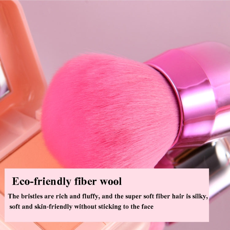 2 PCS Mushroom Head Makeup Brush Loose Powder Brush Blush Brush, Exterior color: White Pink Round Head