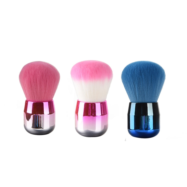 2 PCS Mushroom Head Makeup Brush Loose Powder Brush Blush Brush, Exterior color: Blue Round Head
