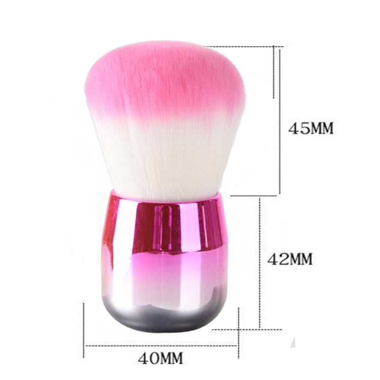 2 PCS Mushroom Head Makeup Brush Loose Powder Brush Blush Brush, Exterior color: Blue Round Head