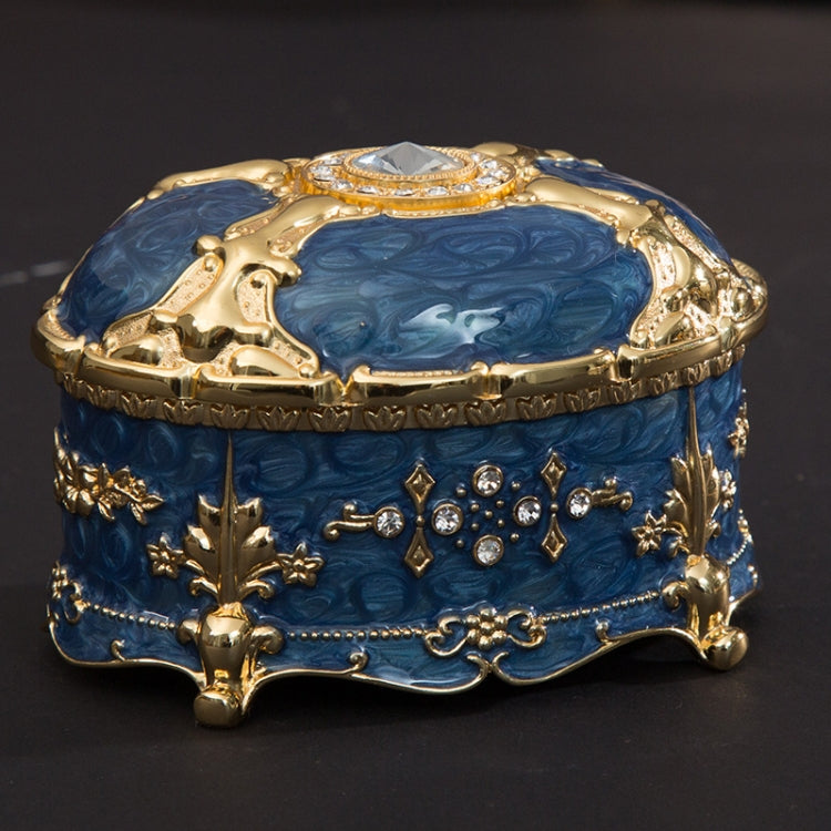 Metal Oval Diamond Jewelry Storage Box Birthday Wedding Gift, Size: 11x7.5x7cm