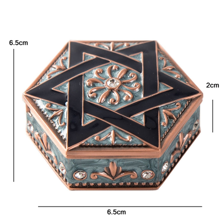 Vintage Six-Pointed Star Metal Jewelry Storage Box