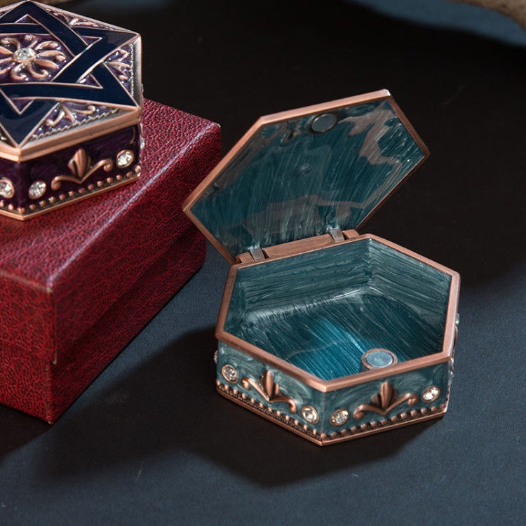 Vintage Six-Pointed Star Metal Jewelry Storage Box