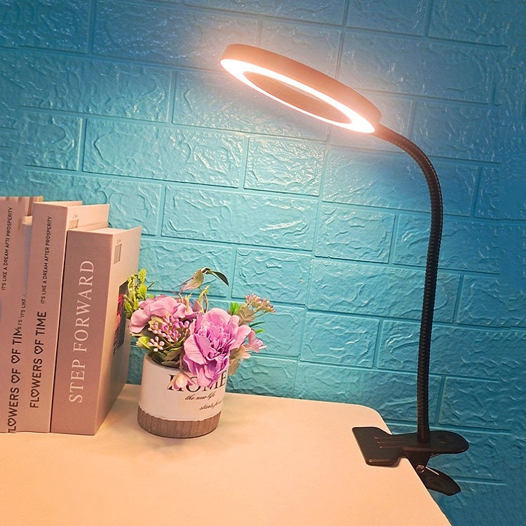 MT-108 LED Clip Fill Light USB Powered Learning Eye Protection Table Lamp with Magnifier