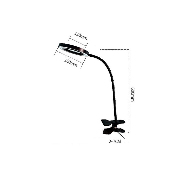 MT-108 LED Clip Fill Light USB Powered Learning Eye Protection Table Lamp with Magnifier