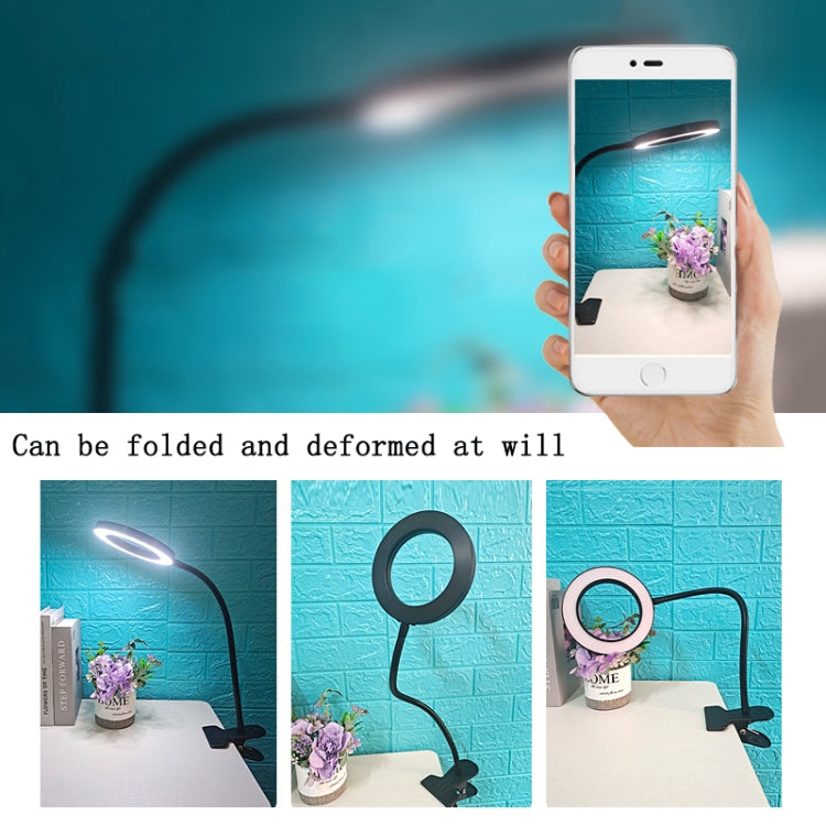 MT-108 LED Clip Fill Light USB Powered Learning Eye Protection Table Lamp with Magnifier