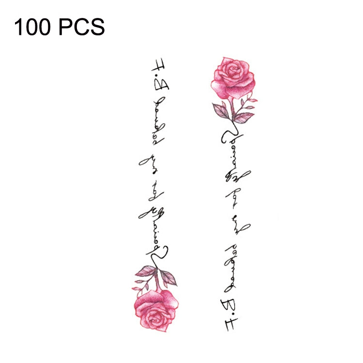 100 PCS Small Fresh Waterproof Temporary Back Tattoo Stickers