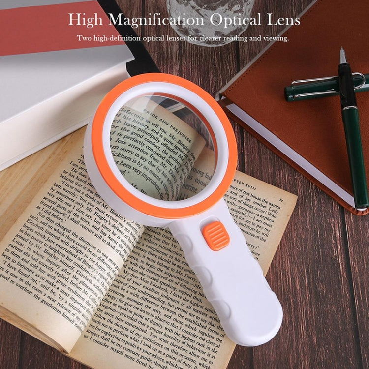 30X LED Handheld Magnifying Glass High-Definition Optical Lens Reading Appraisal And Maintenance Magnifying Glass(Main Blue + White)