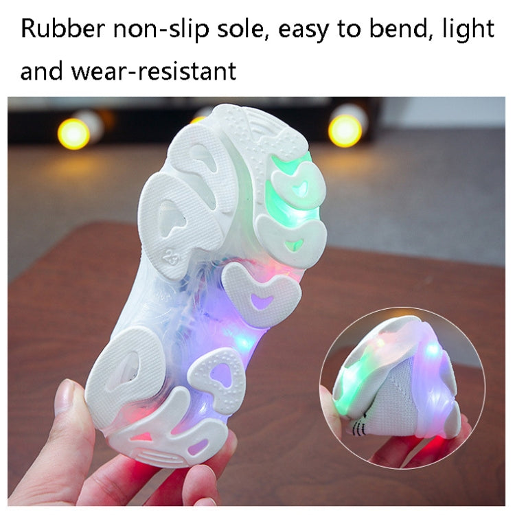 LED Light Children Shoes Flying Woven Luminous Sports Children Shoes, Size: 22