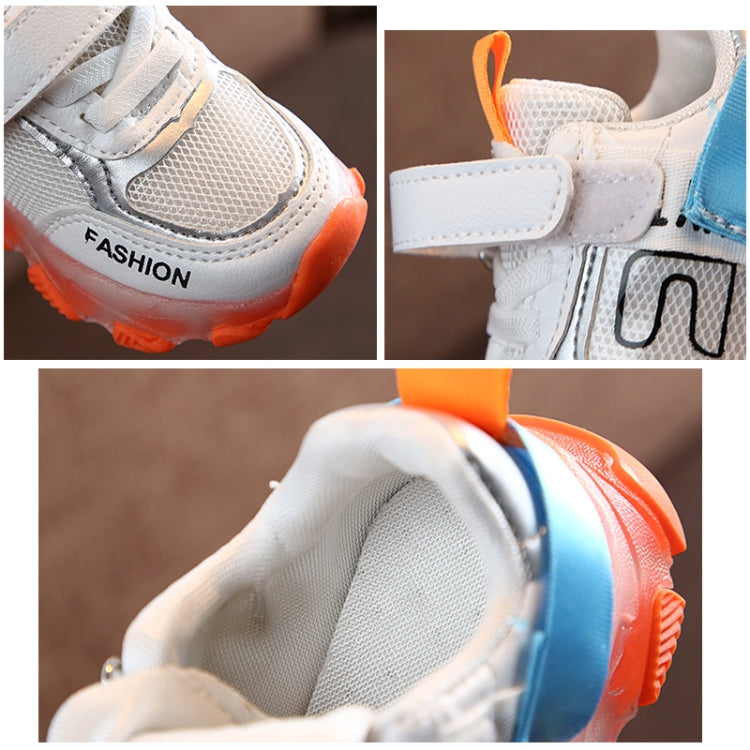 911 Luminous Men And Girls Sports Shoes Autumn And Winter Children Shoes, Size: 29(Orange)