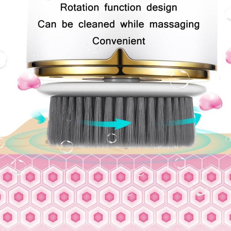 Electric Waterproof Cleansing Instrument Multi-Function Charging Beauty Instrument(Cold Metal White)