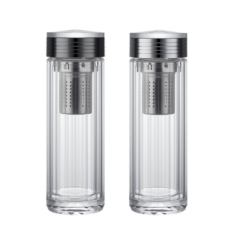 H10008 Double-Layer Glass Cup With Transparent Crystal Heat Insulation Tea Cup, Capacity: 330ml