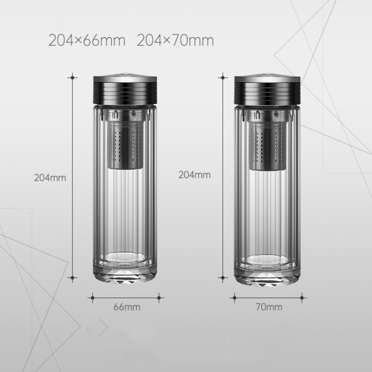 H10008 Double-Layer Glass Cup With Transparent Crystal Heat Insulation Tea Cup, Capacity: 330ml
