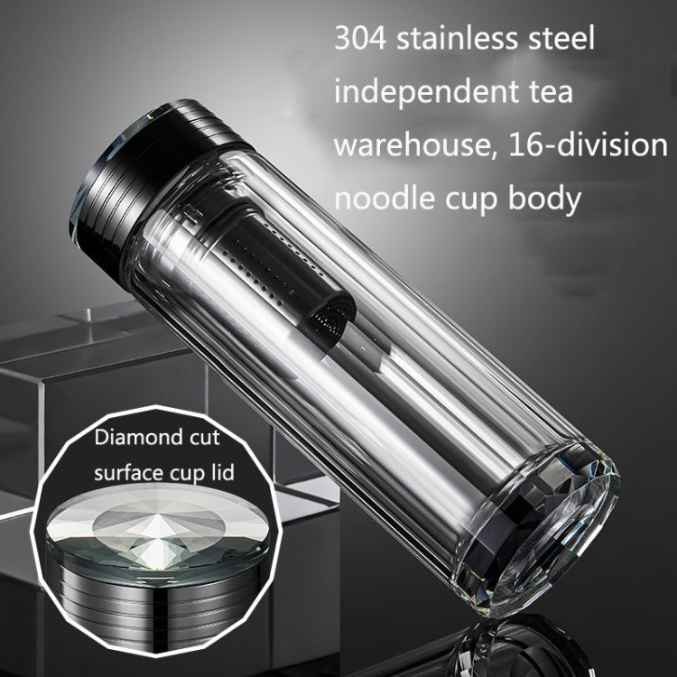 H10008 Double-Layer Glass Cup With Transparent Crystal Heat Insulation Tea Cup, Capacity: 330ml