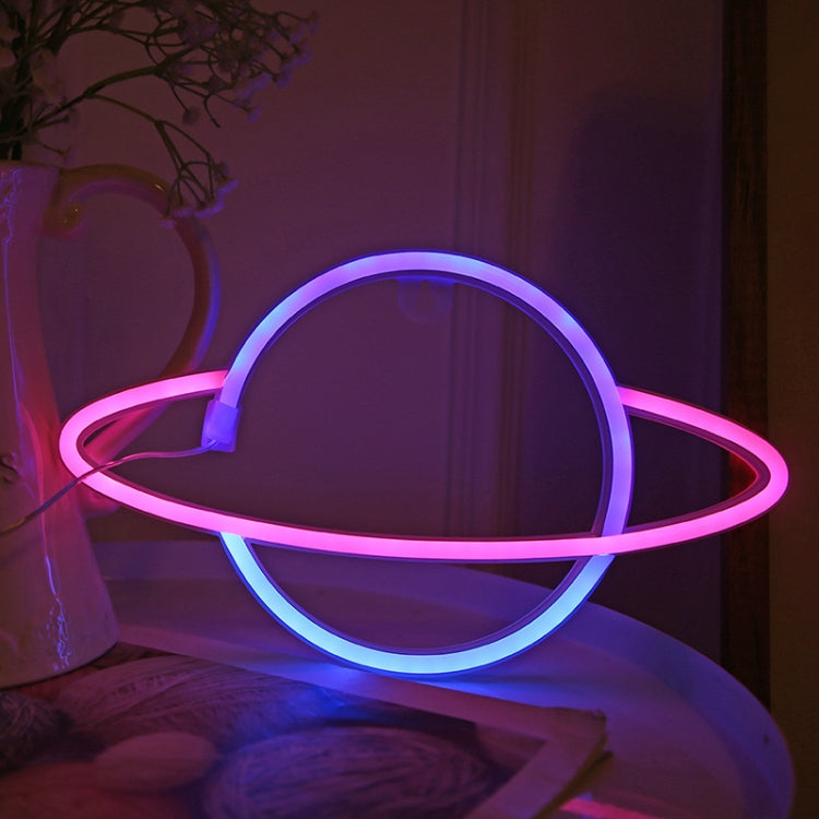 LED Personalized Neon Decorative Light Modeling Light USB Battery Box Dual Purpose, Spec: Planet