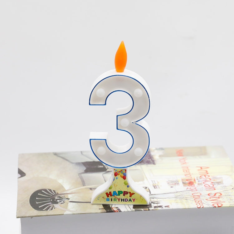 2 PCS Colorful Light Number Modeling Light Luminous Birthday Candle Light Confession Decoration Light