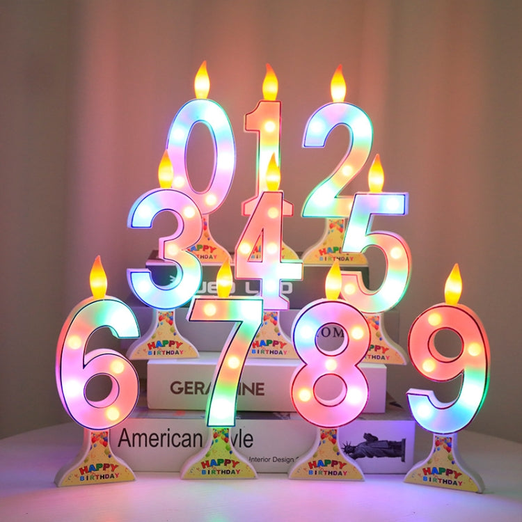 2 PCS Colorful Light Number Modeling Light Luminous Birthday Candle Light Confession Decoration Light