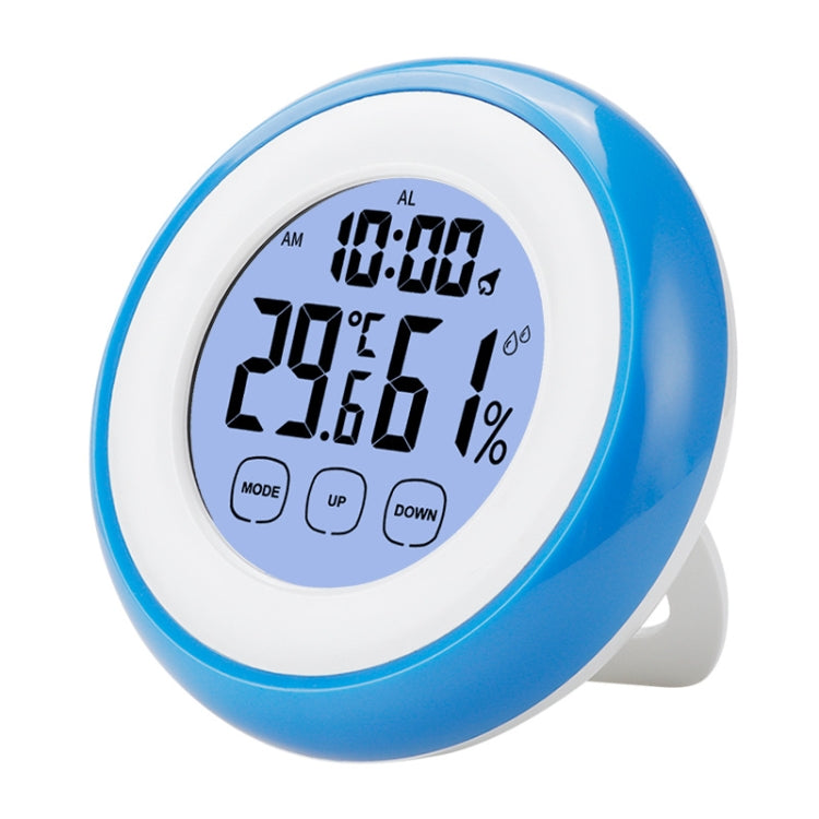 Multifunctional Touch Screen Thermometer And Hygrometer with Backlight & Alarm Clock(TS-S67-BU Blue)