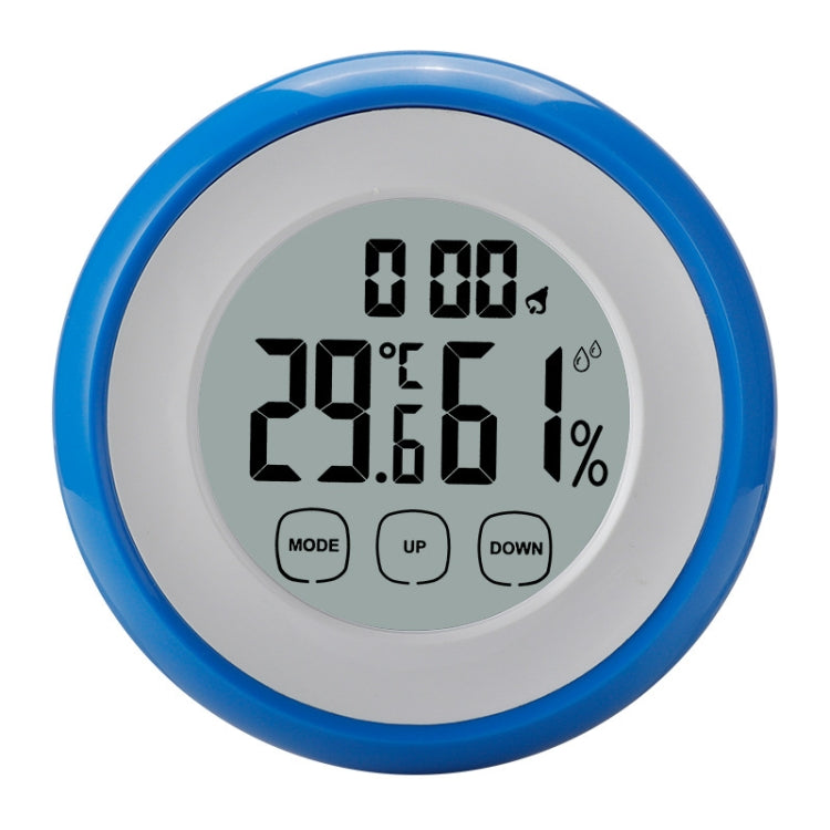Multifunctional Touch Screen Thermometer And Hygrometer with Backlight & Alarm Clock(TS-S67-BU Blue)